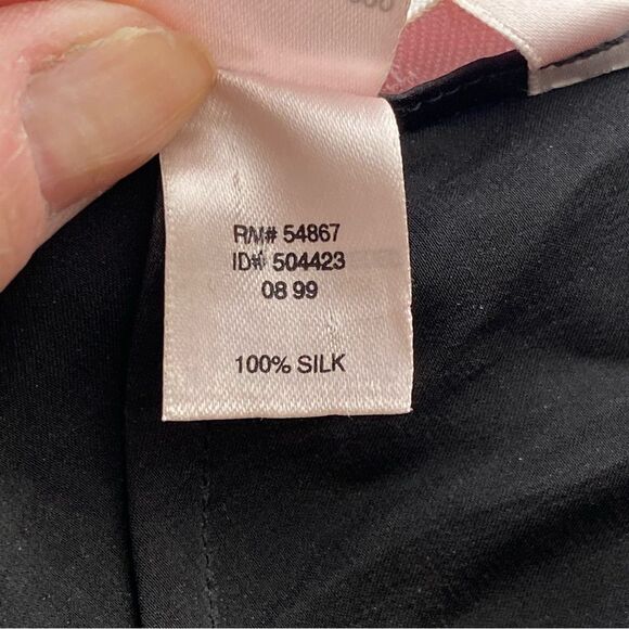 Vintage 90's Victoria's Secret Black Silk Chemise Size Medium - Picture 10 of 12